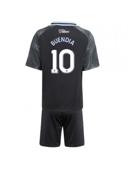 Billige Aston Villa Emiliano Buendia #10 Bortedraktsett Barn 2025-26 Kortermet (+ Korte bukser)